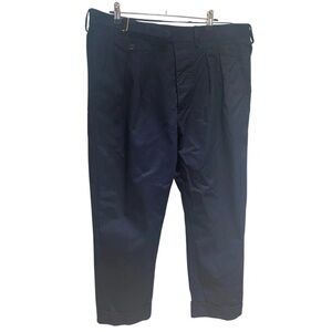 Lardini navy side Gurkha cropped cuffed pants